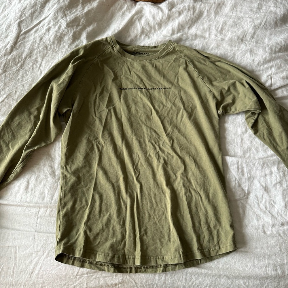 Olive Green Men's Long Sleeve Shirt alphalete